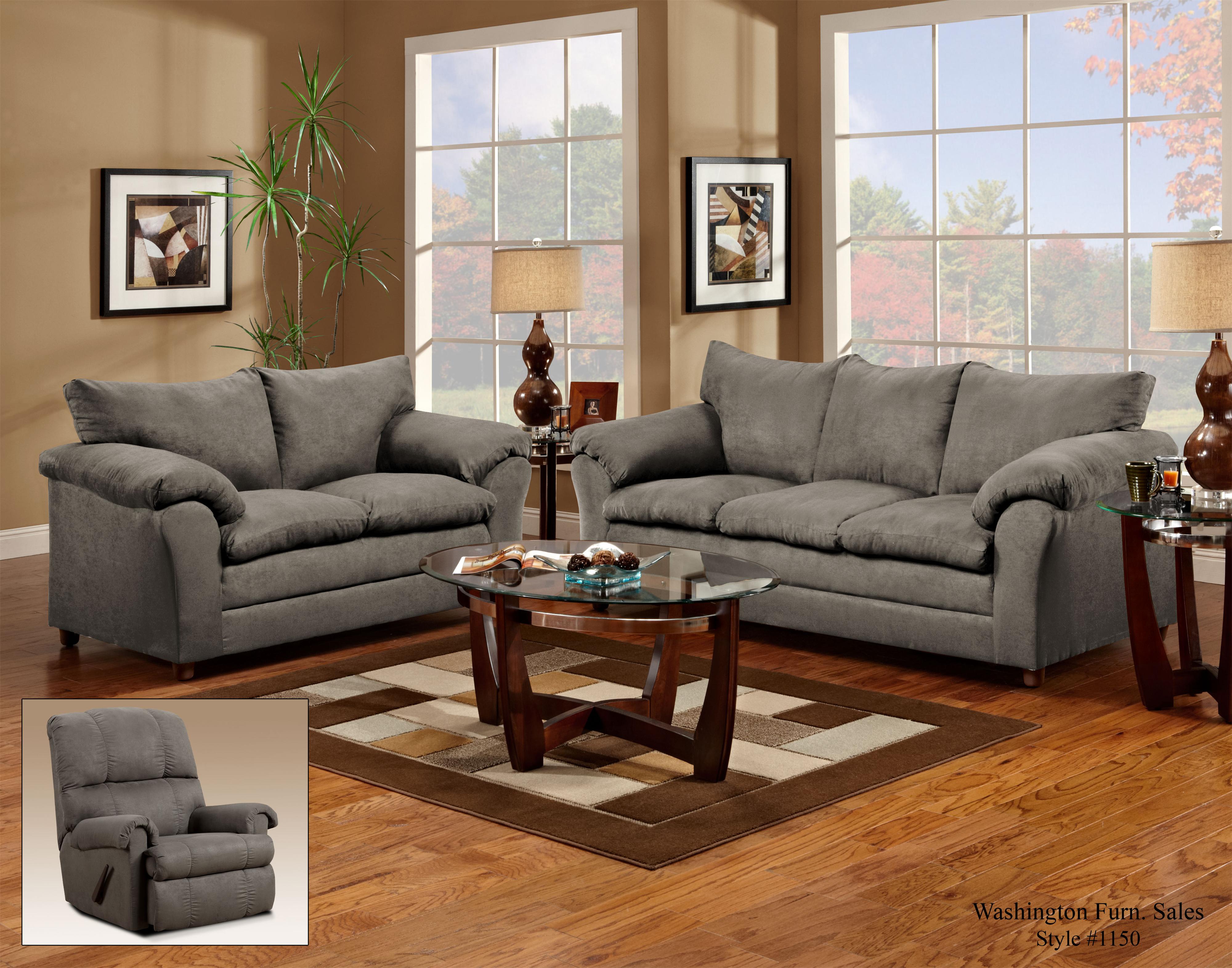 Washington Furniture 1150 Casual Pillow Top Loveseat VanDrie Home Furnishings Love Seat